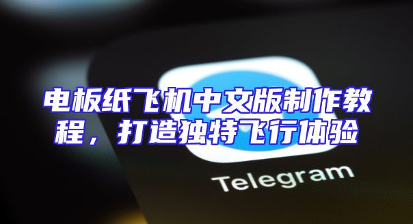 电板纸飞机中文版制作教程，打造独特飞行体验