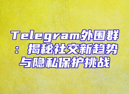 Telegram外围群：揭秘社交新趋势与隐私保护挑战