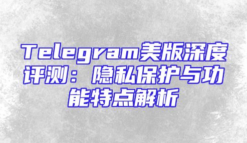 Telegram美版深度评测：隐私保护与功能特点解析