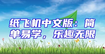 纸飞机中文版：简单易学，乐趣无限