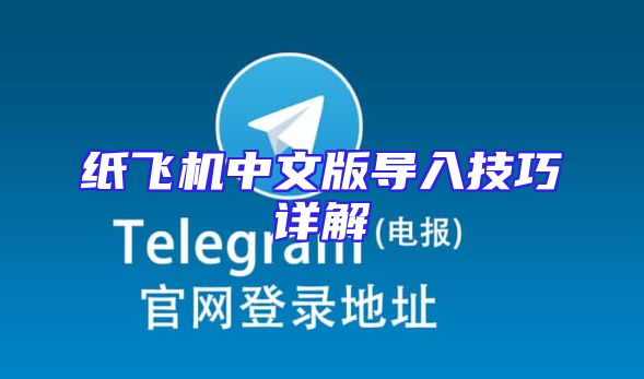 纸飞机中文版导入技巧详解