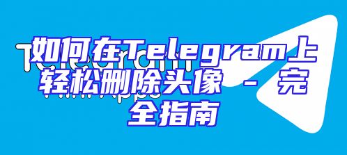如何在Telegram上轻松删除头像 - 完全指南
