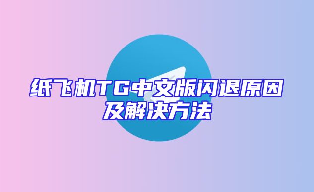 纸飞机TG中文版闪退原因及解决方法