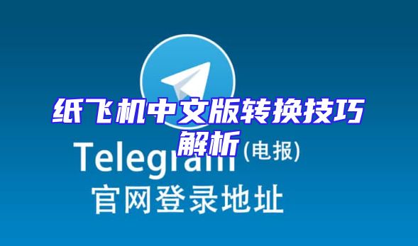 纸飞机中文版转换技巧解析