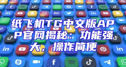 纸飞机TG中文版APP官网揭秘：功能强大，操作简便