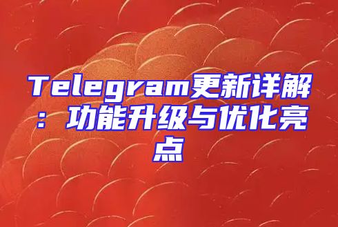 Telegram更新详解：功能升级与优化亮点