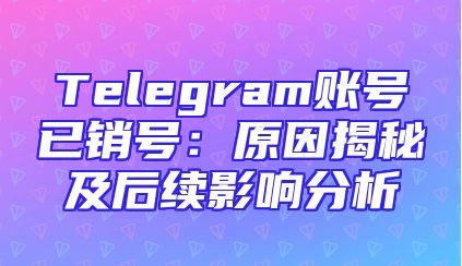 Telegram账号已销号：原因揭秘及后续影响分析