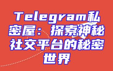 Telegram私密屋：探索神秘社交平台的秘密世界