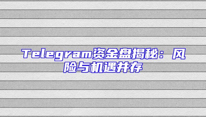 Telegram资金盘揭秘：风险与机遇并存