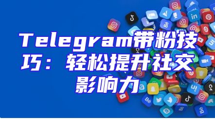 Telegram带粉技巧：轻松提升社交影响力