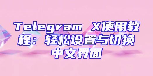Telegram X使用教程：轻松设置与切换中文界面