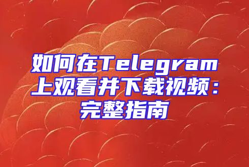 如何在Telegram上观看并下载视频：完整指南