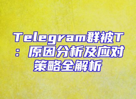 Telegram群被T：原因分析及应对策略全解析