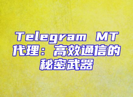 Telegram MT代理：高效通信的秘密武器