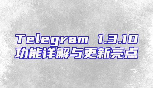 Telegram 1.3.10功能详解与更新亮点