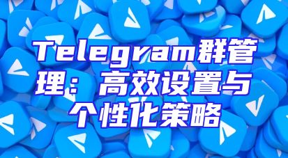 Telegram群管理：高效设置与个性化策略