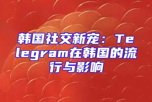 韩国社交新宠：Telegram在韩国的流行与影响