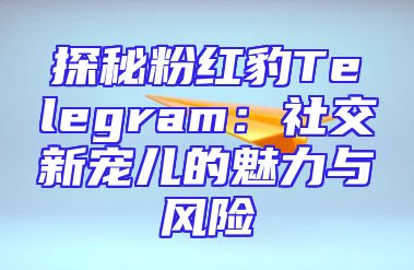 探秘粉红豹Telegram：社交新宠儿的魅力与风险
