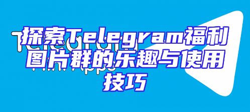 探索Telegram福利图片群的乐趣与使用技巧