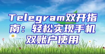 Telegram双开指南：轻松实现手机双账户使用