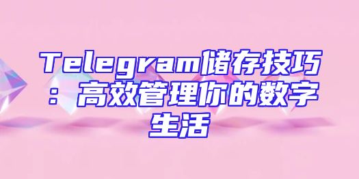 Telegram储存技巧：高效管理你的数字生活