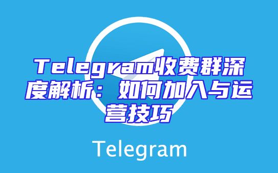 Telegram收费群深度解析：如何加入与运营技巧