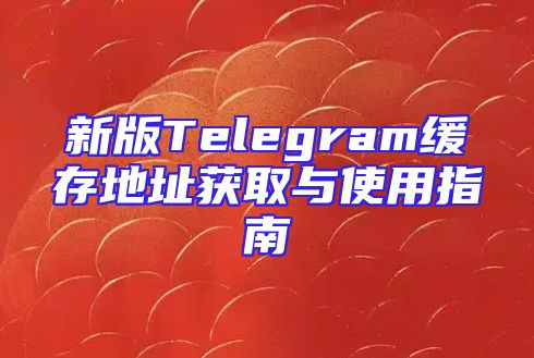 新版Telegram缓存地址获取与使用指南