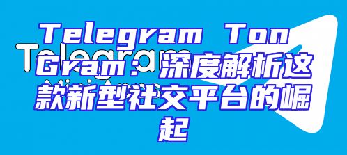 Telegram Ton Gram：深度解析这款新型社交平台的崛起