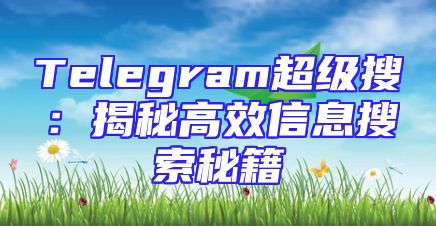 Telegram超级搜：揭秘高效信息搜索秘籍