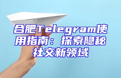 合肥Telegram使用指南：探索隐秘社交新领域