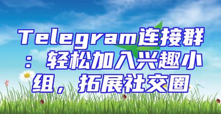 Telegram连接群：轻松加入兴趣小组，拓展社交圈