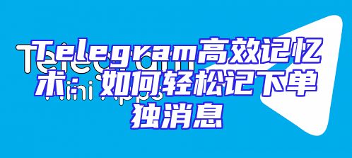 Telegram高效记忆术：如何轻松记下单独消息