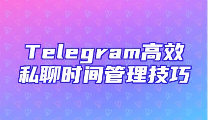 Telegram高效私聊时间管理技巧