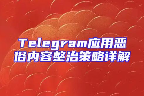 Telegram应用恶俗内容整治策略详解