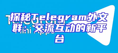 探秘Telegram外文群：交流互动的新平台