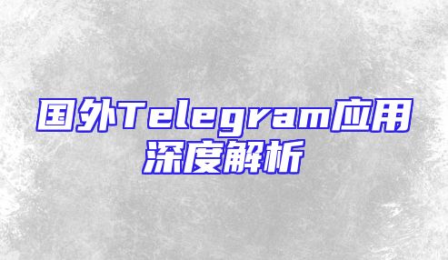 国外Telegram应用深度解析