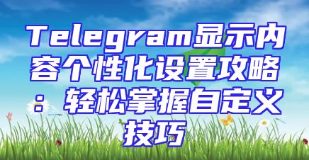 Telegram显示内容个性化设置攻略：轻松掌握自定义技巧