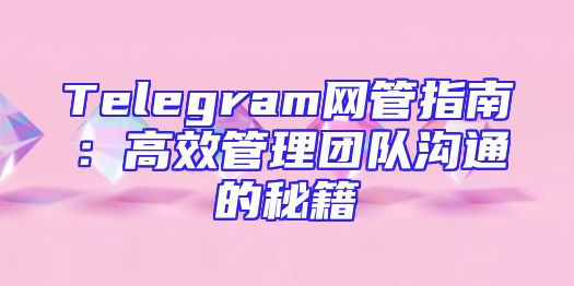 Telegram网管指南：高效管理团队沟通的秘籍