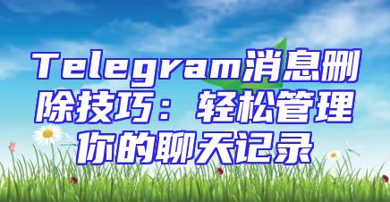 Telegram消息删除技巧：轻松管理你的聊天记录