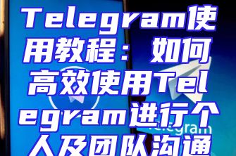 Telegram使用教程：如何高效使用Telegram进行个人及团队沟通