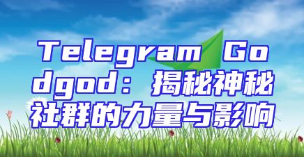 Telegram Godgod：揭秘神秘社群的力量与影响