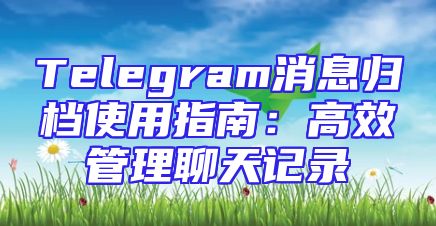 Telegram消息归档使用指南：高效管理聊天记录