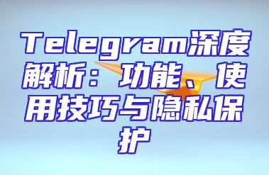 Telegram深度解析：功能、使用技巧与隐私保护