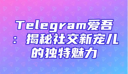 Telegram爱吾：揭秘社交新宠儿的独特魅力