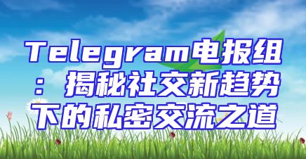 Telegram电报组：揭秘社交新趋势下的私密交流之道