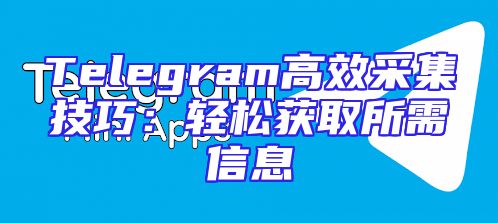 Telegram高效采集技巧：轻松获取所需信息