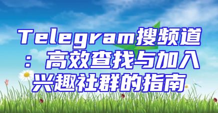 Telegram搜频道：高效查找与加入兴趣社群的指南