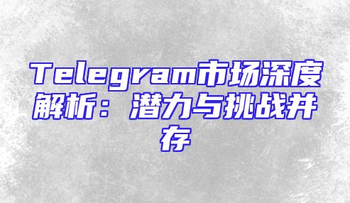 Telegram市场深度解析：潜力与挑战并存