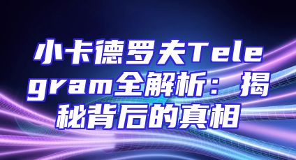 小卡德罗夫Telegram全解析：揭秘背后的真相