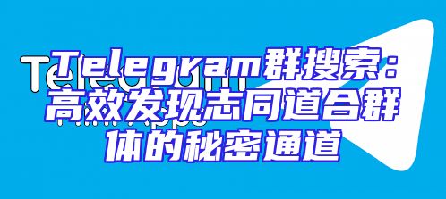 Telegram群搜索：高效发现志同道合群体的秘密通道